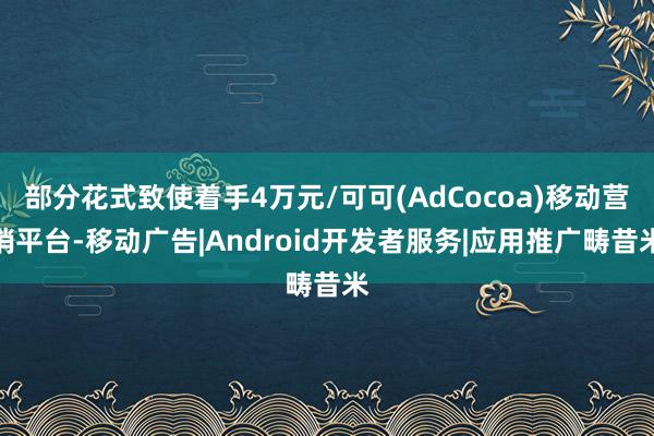 部分花式致使着手4万元/可可(AdCocoa)移动营销平台-移动广告|Android开发者服务|应用推广畴昔米